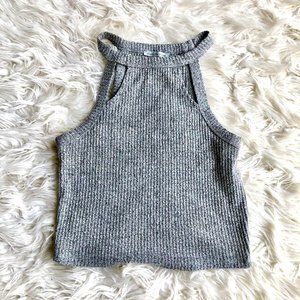 Forever 21 Gray and Black Crop Top Medium